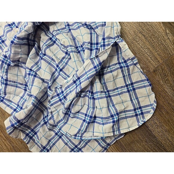 Johnny Was Women's Large Poplin Shirt Dress Tunic Plaid Embroidered Floral - Picture 11 of 15